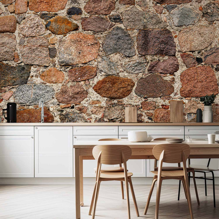 Wall Mural Artistry - texture of irregularly arranged stones in brown colouring 91413 additionalImage 6