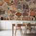 Wall Mural Artistry - texture of irregularly arranged stones in brown colouring 91413 additionalThumb 6
