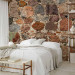 Wall Mural Artistry - texture of irregularly arranged stones in brown colouring 91413 additionalThumb 2