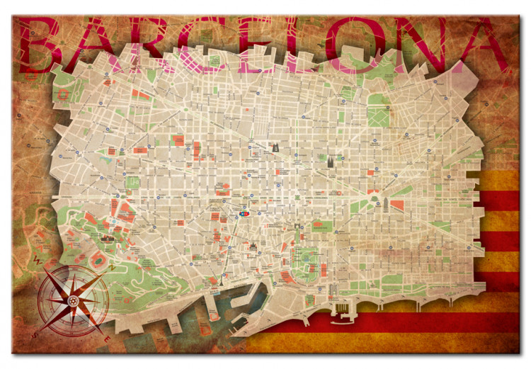 Decorative Pinboard Map of Barcelona [Cork Map] 92213 additionalImage 2