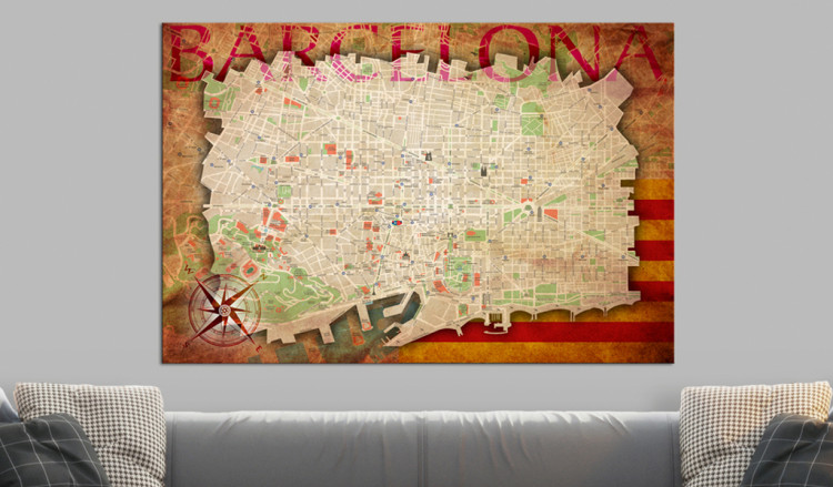 Decorative Pinboard Map of Barcelona [Cork Map] 92213 additionalImage 3