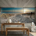 Photo Wallpaper View from the window - 3D landscape with sunrise beach and grey effect 93113 additionalThumb 4