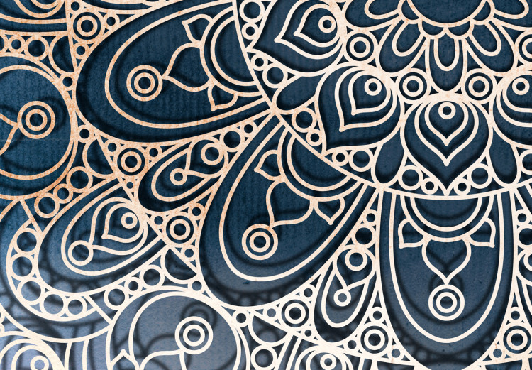 Canvas Mandala: Peace - Oriental Mosaic on Blue Background in Zen Motif 97513 additionalImage 4