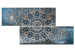 Canvas Mandala: Peace - Oriental Mosaic on Blue Background in Zen Motif 97513