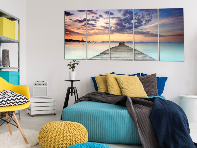 Canvas Print Caribbean Landscape (5-piece) - Romantic Sunrise over the Sea 105623 additionalImage 3