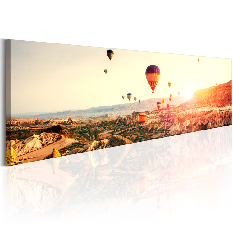 Canvas Print Balloons in the Sky (1-piece) - Landscape with Mountains and Sunset 106223 additionalImage 2