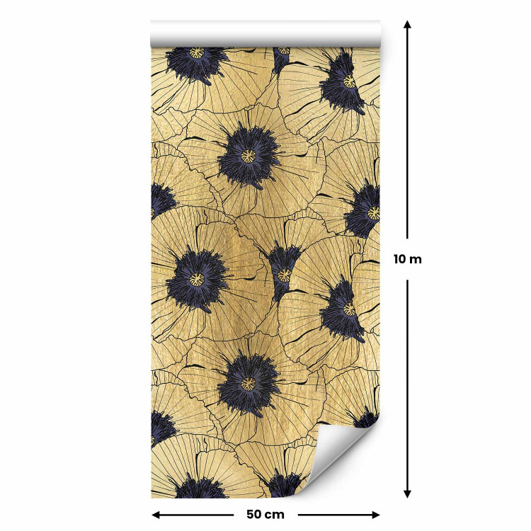 Modern Wallpaper Field of Poppies (Golden) 108423 additionalImage 7