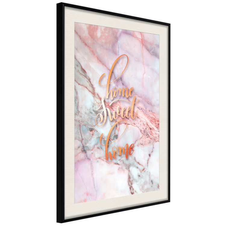 Poster Home sweet home - composition with orange text and marble background 114323 additionalImage 3
