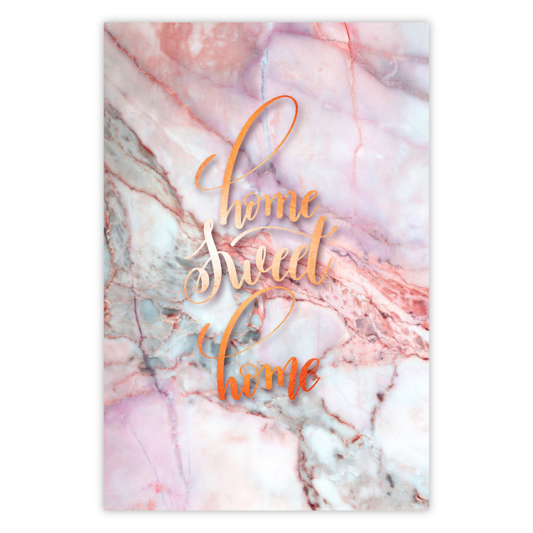 Poster Home sweet home - composition with orange text and marble background 114323