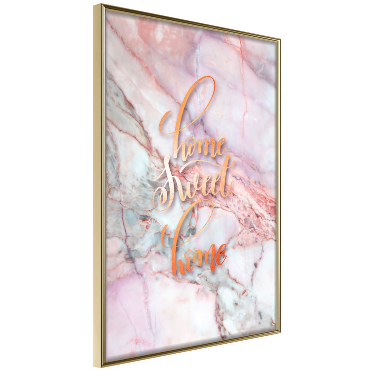 Poster Home sweet home - composition with orange text and marble background 114323 additionalImage 12
