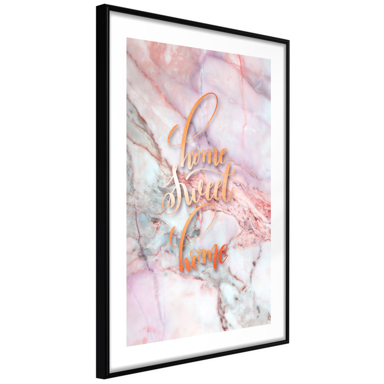 Poster Home sweet home - composition with orange text and marble background 114323 additionalImage 11