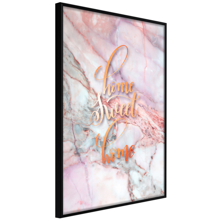 Poster Home sweet home - composition with orange text and marble background 114323 additionalImage 12