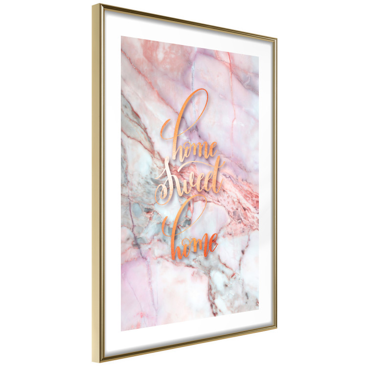 Poster Home sweet home - composition with orange text and marble background 114323 additionalImage 6