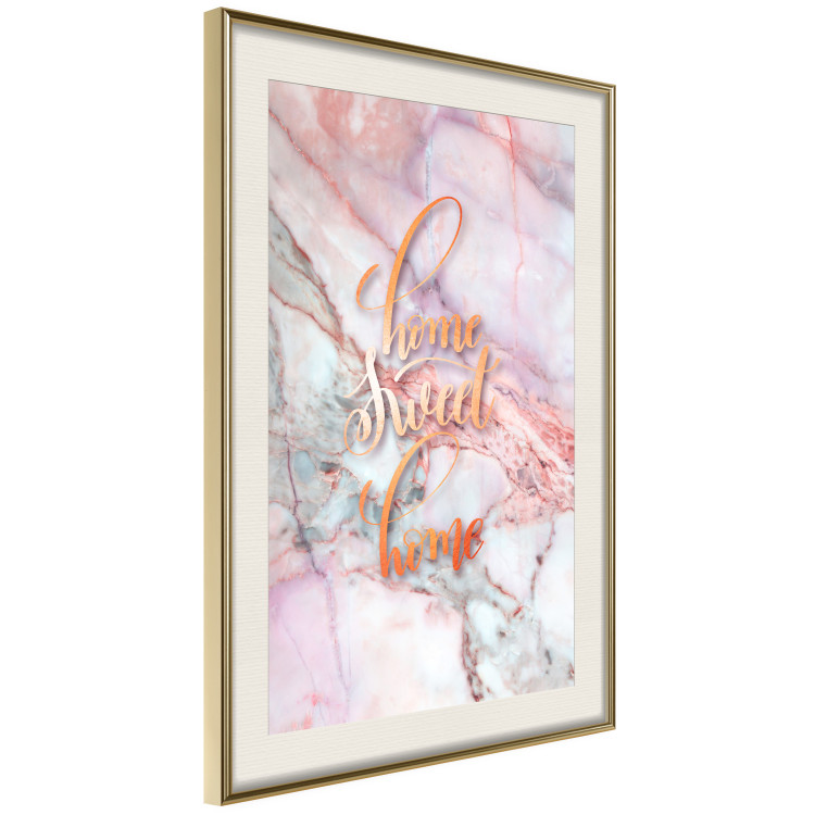 Poster Home sweet home - composition with orange text and marble background 114323 additionalImage 2