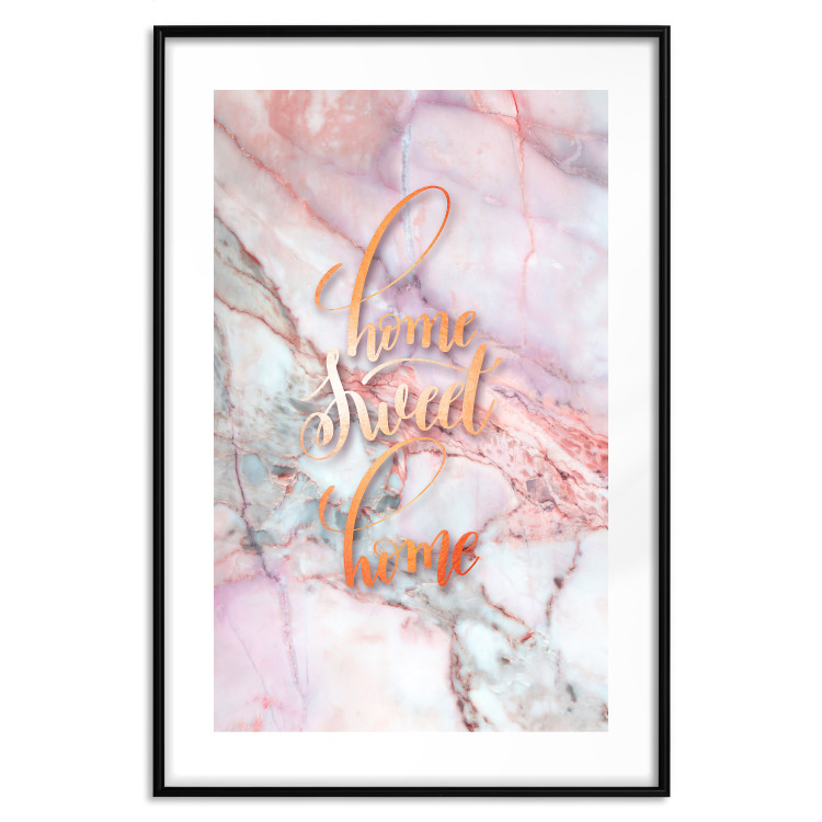 Poster Home sweet home - composition with orange text and marble background 114323 additionalImage 15