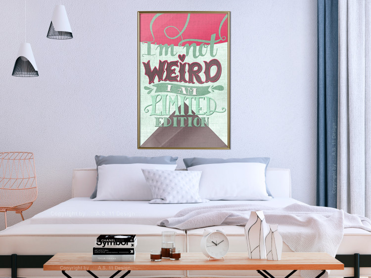 Poster I'm not weird - cheerful English text on a three-color background 114423 additionalImage 7