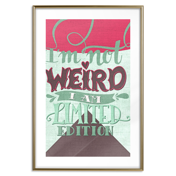 Poster I'm not weird - cheerful English text on a three-color background 114423 additionalImage 16