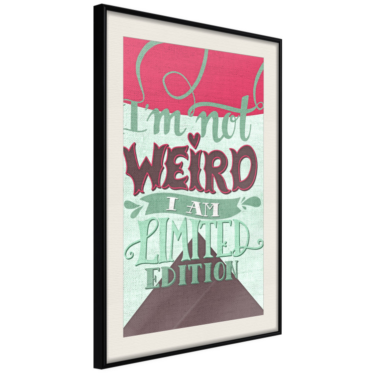 Poster I'm not weird - cheerful English text on a three-color background 114423 additionalImage 3