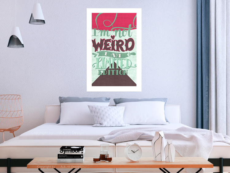 Poster I'm not weird - cheerful English text on a three-color background 114423 additionalImage 4