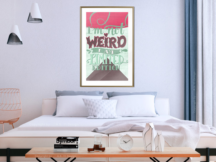 Poster I'm not weird - cheerful English text on a three-color background 114423 additionalImage 13