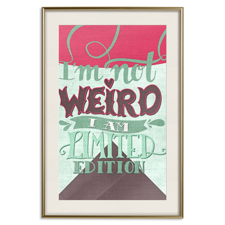 Poster I'm not weird - cheerful English text on a three-color background 114423 additionalImage 19