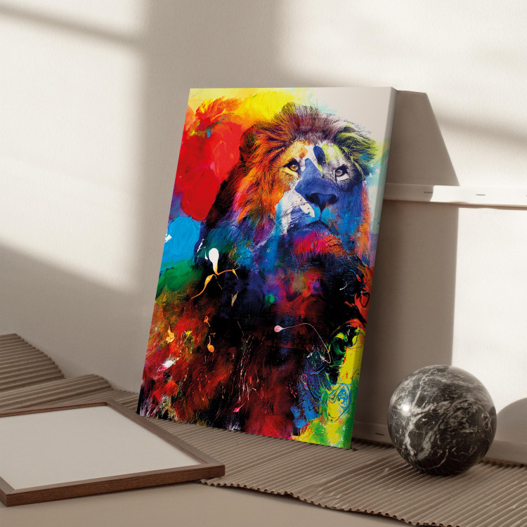 Canvas Print Lion and Watercolours (1 Part) Vertical 114523 additionalImage 11