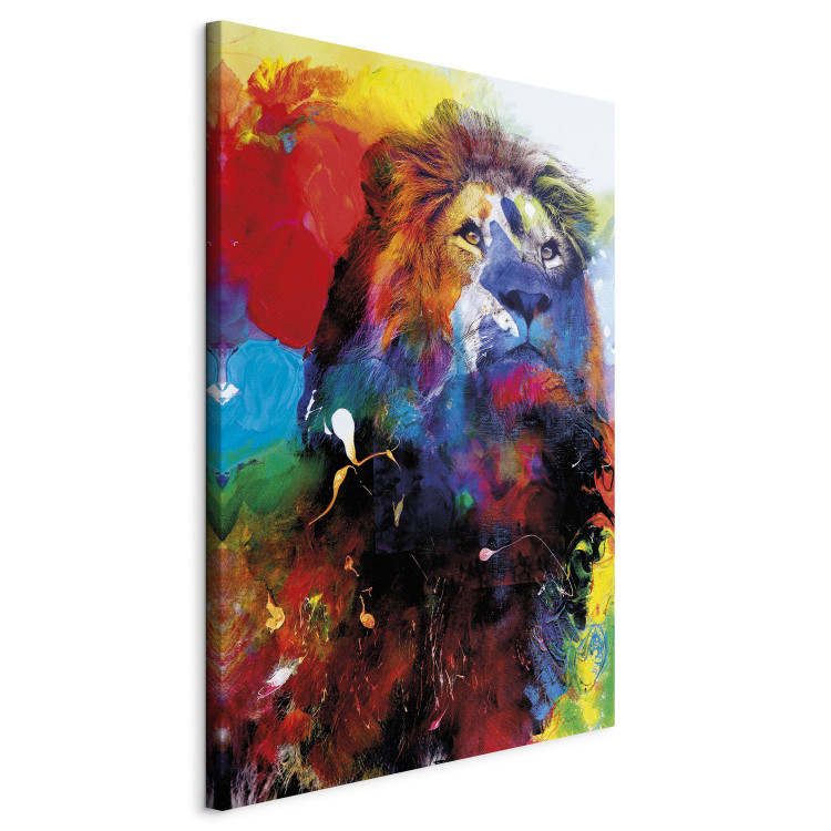 Canvas Print Lion and Watercolours (1 Part) Vertical 114523 additionalImage 2
