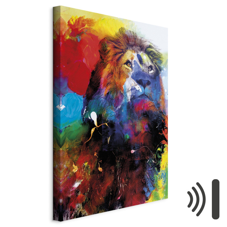 Canvas Print Lion and Watercolours (1 Part) Vertical 114523 additionalImage 8