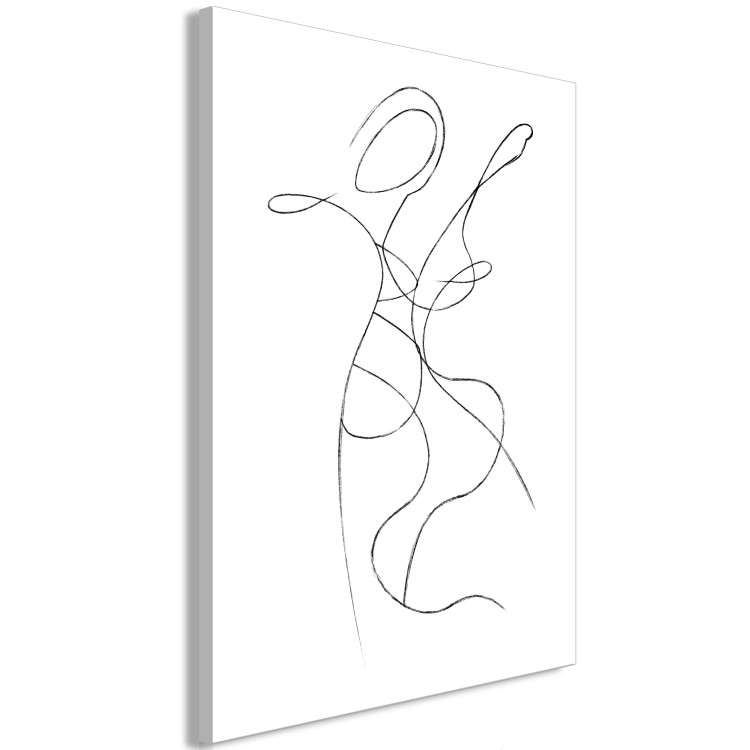 Canvas Art Print Lines Forming Unity (1-part) - Silhouettes of a Romantic Couple 115223 additionalImage 2
