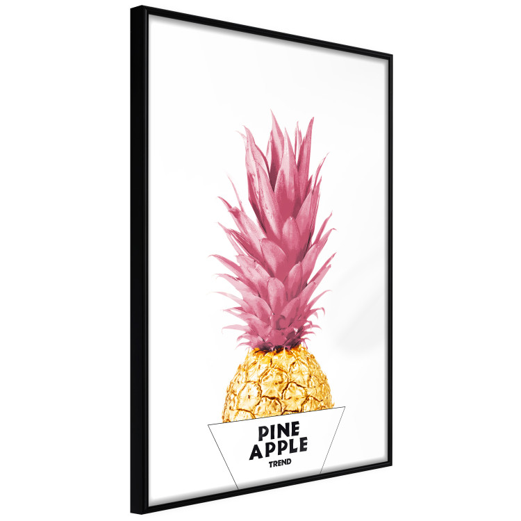 Wall Poster Golden Pineapple - composition with a tropical fruit with pink leaves 115323 additionalImage 10