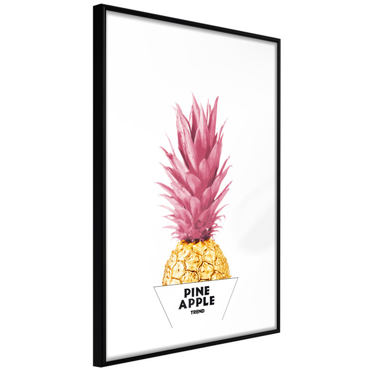 Wall Poster Golden Pineapple - composition with a tropical fruit with pink leaves 115323 additionalImage 11