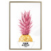 Wall Poster Golden Pineapple - composition with a tropical fruit with pink leaves 115323 additionalThumb 16