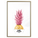 Wall Poster Golden Pineapple - composition with a tropical fruit with pink leaves 115323 additionalThumb 14