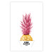 Wall Poster Golden Pineapple - composition with a tropical fruit with pink leaves 115323 additionalThumb 19