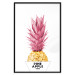 Wall Poster Golden Pineapple - composition with a tropical fruit with pink leaves 115323 additionalThumb 24