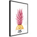 Wall Poster Golden Pineapple - composition with a tropical fruit with pink leaves 115323 additionalThumb 10