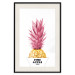 Wall Poster Golden Pineapple - composition with a tropical fruit with pink leaves 115323 additionalThumb 18