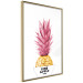Wall Poster Golden Pineapple - composition with a tropical fruit with pink leaves 115323 additionalThumb 14