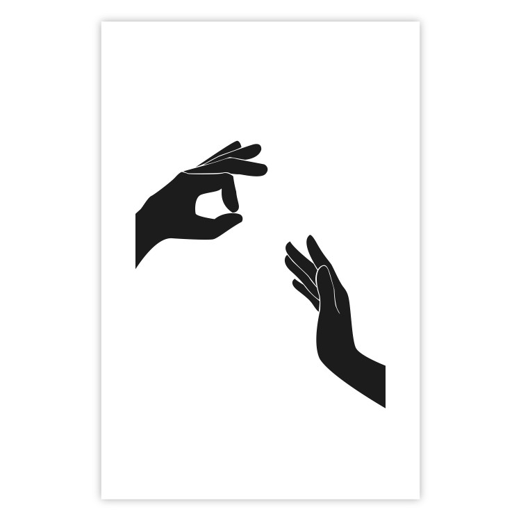 Poster Everything's Okay! - black and white composition with two hands showing gestures 116323 additionalImage 19