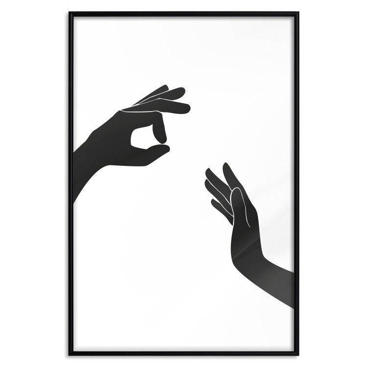 Poster Everything's Okay! - black and white composition with two hands showing gestures 116323 additionalImage 18