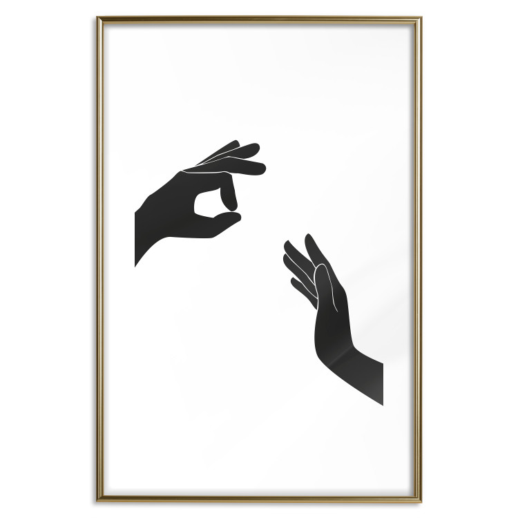 Poster Everything's Okay! - black and white composition with two hands showing gestures 116323 additionalImage 14
