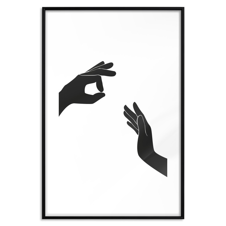 Poster Everything's Okay! - black and white composition with two hands showing gestures 116323 additionalImage 15