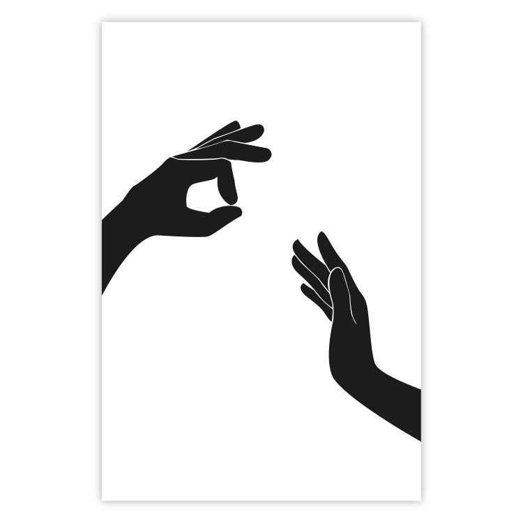 Poster Everything's Okay! - black and white composition with two hands showing gestures 116323