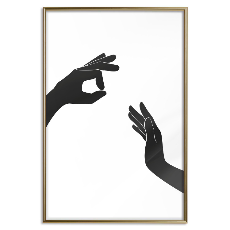 Poster Everything's Okay! - black and white composition with two hands showing gestures 116323 additionalImage 16