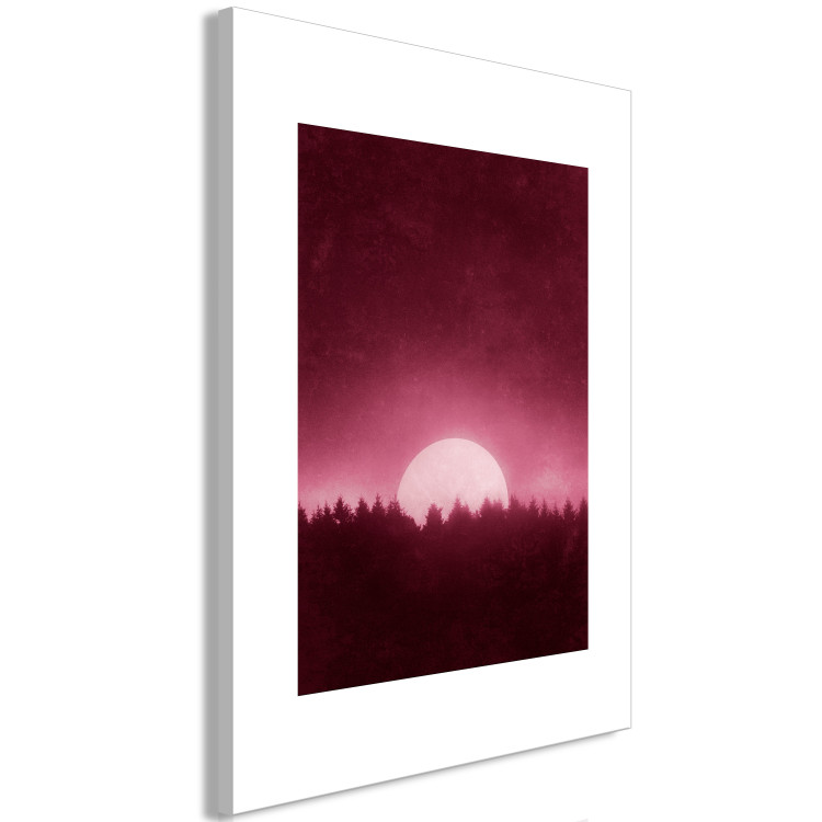 Canvas Art Print Full moon - the night sky over a dense forest in shades of red 117523 additionalImage 2