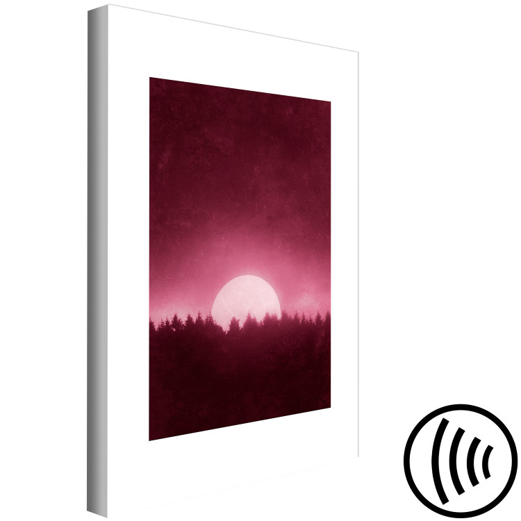 Canvas Art Print Full moon - the night sky over a dense forest in shades of red 117523 additionalImage 6