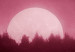 Canvas Art Print Full moon - the night sky over a dense forest in shades of red 117523 additionalThumb 5