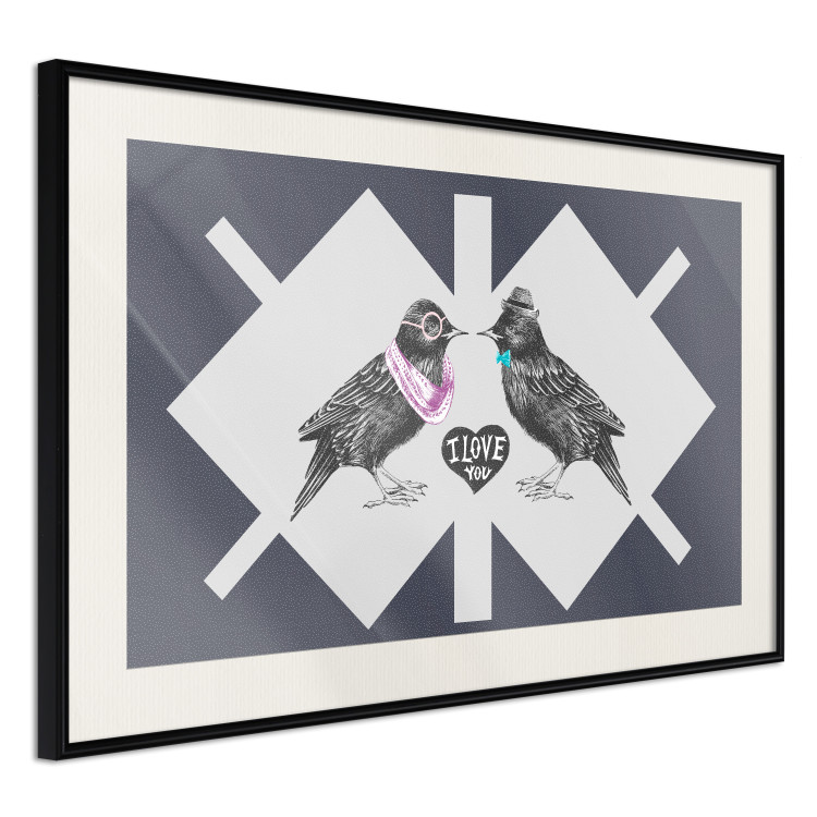 Wall Poster Pair of Starlings - romantic composition with birds and a love symbol 117623 additionalImage 3