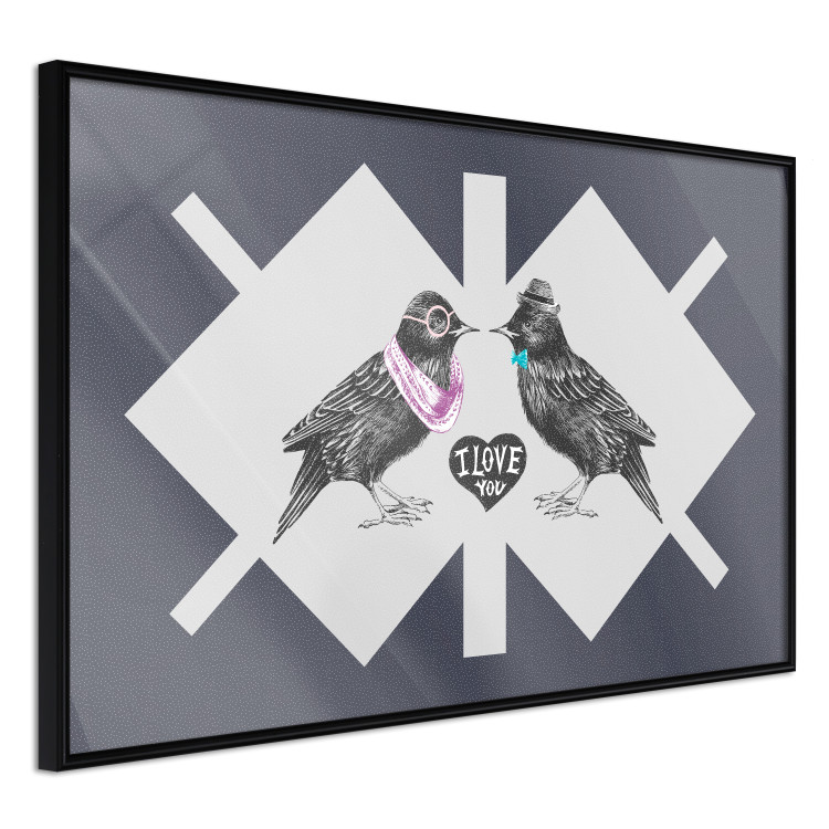 Wall Poster Pair of Starlings - romantic composition with birds and a love symbol 117623 additionalImage 10