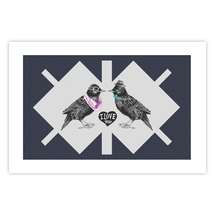 Wall Poster Pair of Starlings - romantic composition with birds and a love symbol 117623 additionalImage 25